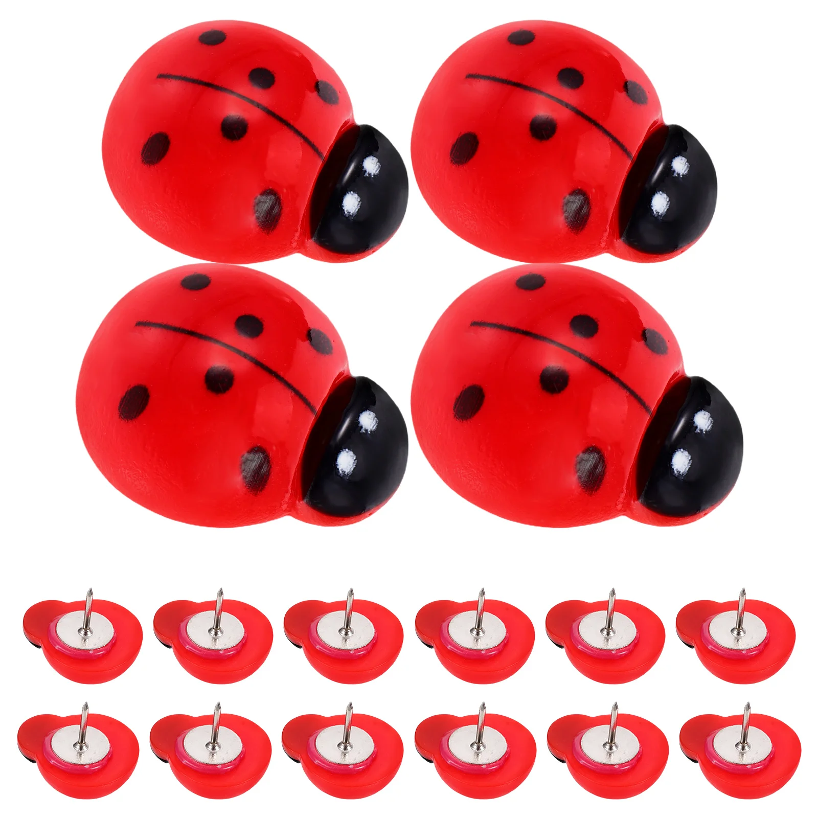 20 Pcs Seven Star Ladybug Pushpin Bulletin Board Decorative Cork Tacks Accessories Metal Cute Notice Pins Plastic Creative