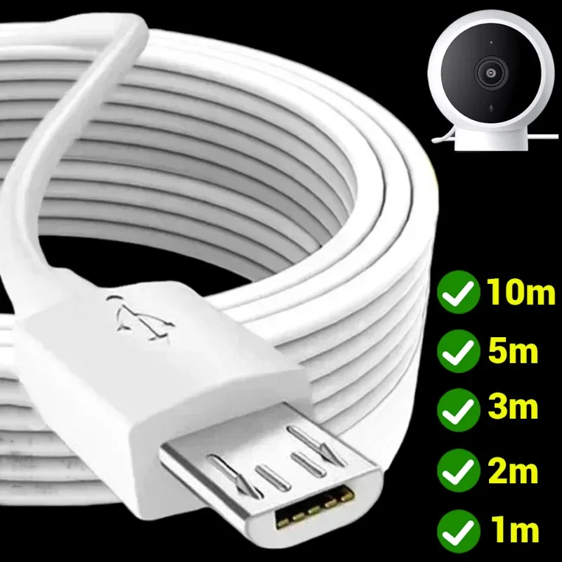 Câble de données micro USB extra long, fil de charge rapide pour Android, Xiaomi, Samsung, caméra VR, moniteur, batterie externe, extension, 10-1m