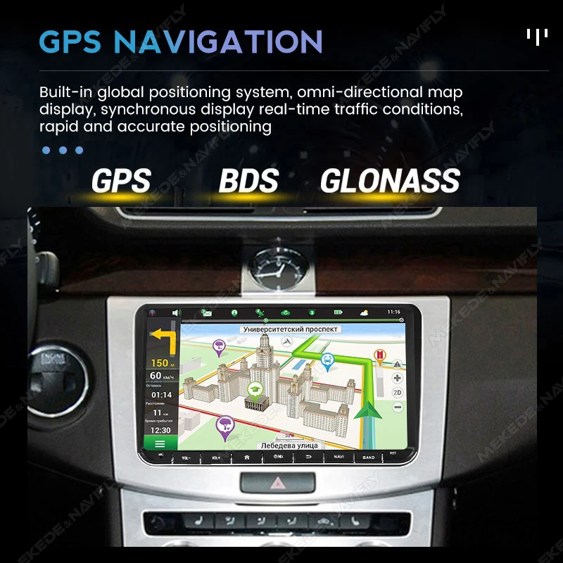 Android 13 Wireless Carplay Auto Car multimedia player IPS Screen GPS WIFI 7/8/9\'\' Car Radio For VW Passat golf Polo Jetta Skoda