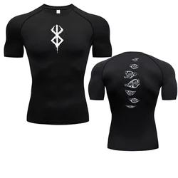 2024Anime-Gek Lef Heren Compressie Shirt Fitness Sport Running Tight Gym T-Shirts Atletische Snelle Droge Tops Tee Zomer