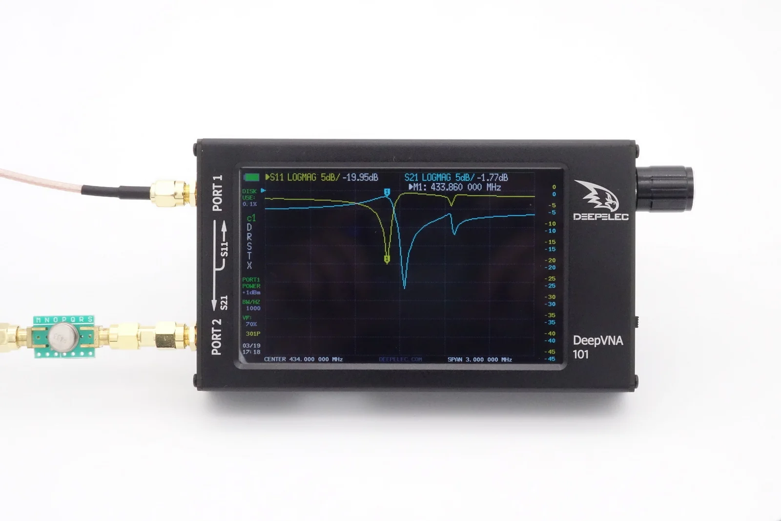 DeepVNA SWR Meter VHF UHF Antenna Analyzer 2022 4.3 Inch IPS LCD  NanoVNA + ABS Plastic Case