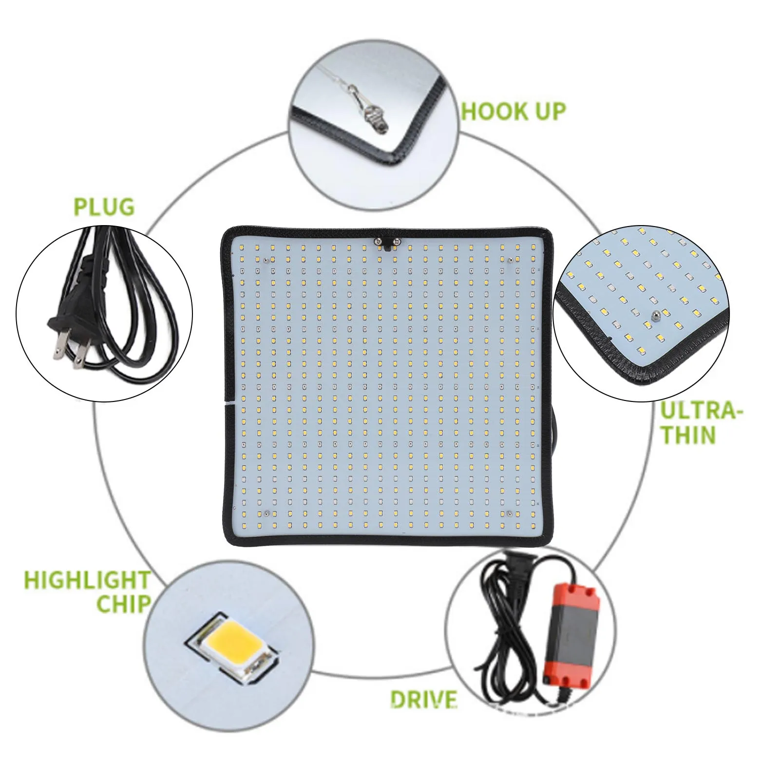 Luz LED de espectro completo para cultivo de plantas, lámpara para cultivo de plantas de interior, verduras, flores, invernadero, 110-220V, 500LED, 38W