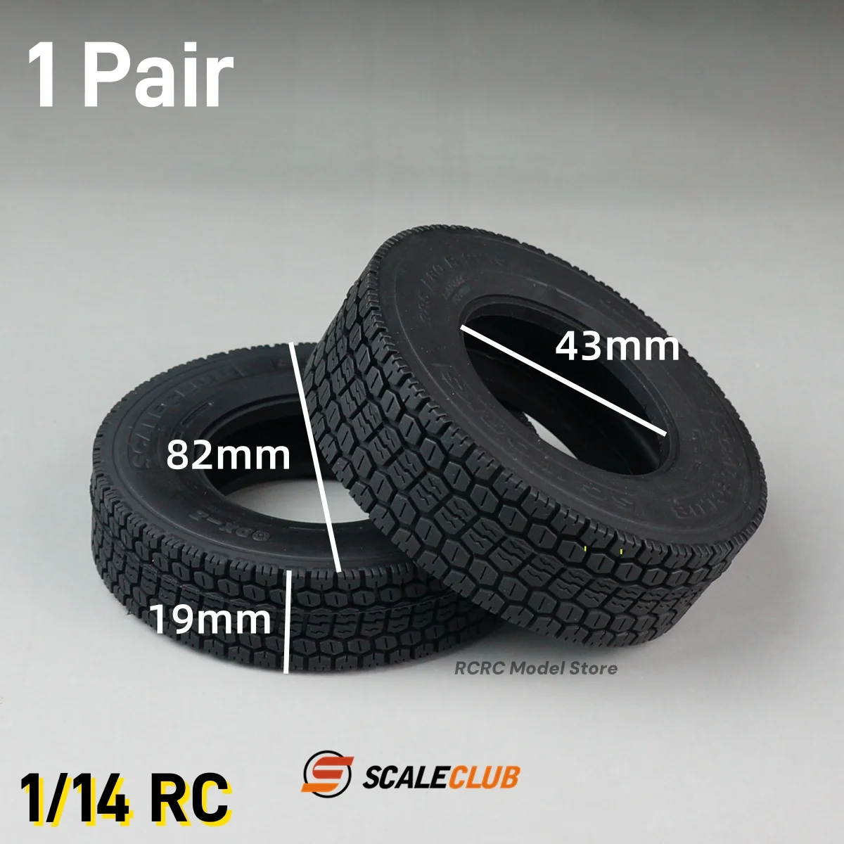 

2pcs SCALECLUB 1/14 RC Truck All-Terrain Road Tire Natural High-Quality Rubber Tyre For Tamiya 1/14 RC Tractor Truck Parts Acces