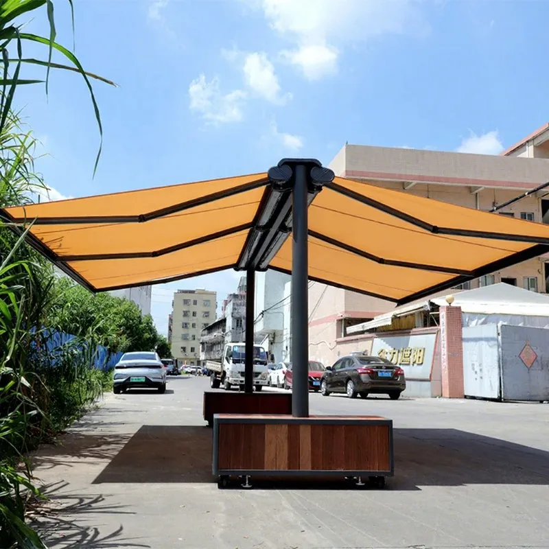 

ATV&UTVGULI Heavy Duty Free Standing Electric Full Cassette Sunshade 270 Awning Remote Control Double Side Retractable Aluminum