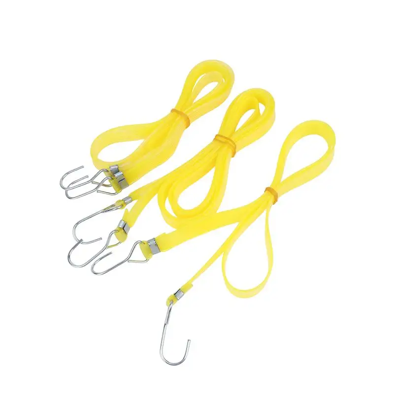 (BF06)Elastic Cargo Tie Down Straps WithMetal Hooks 1M-2M Motorcycle Bike Bungee Cord For Luggage Transport Rubber Security Rope