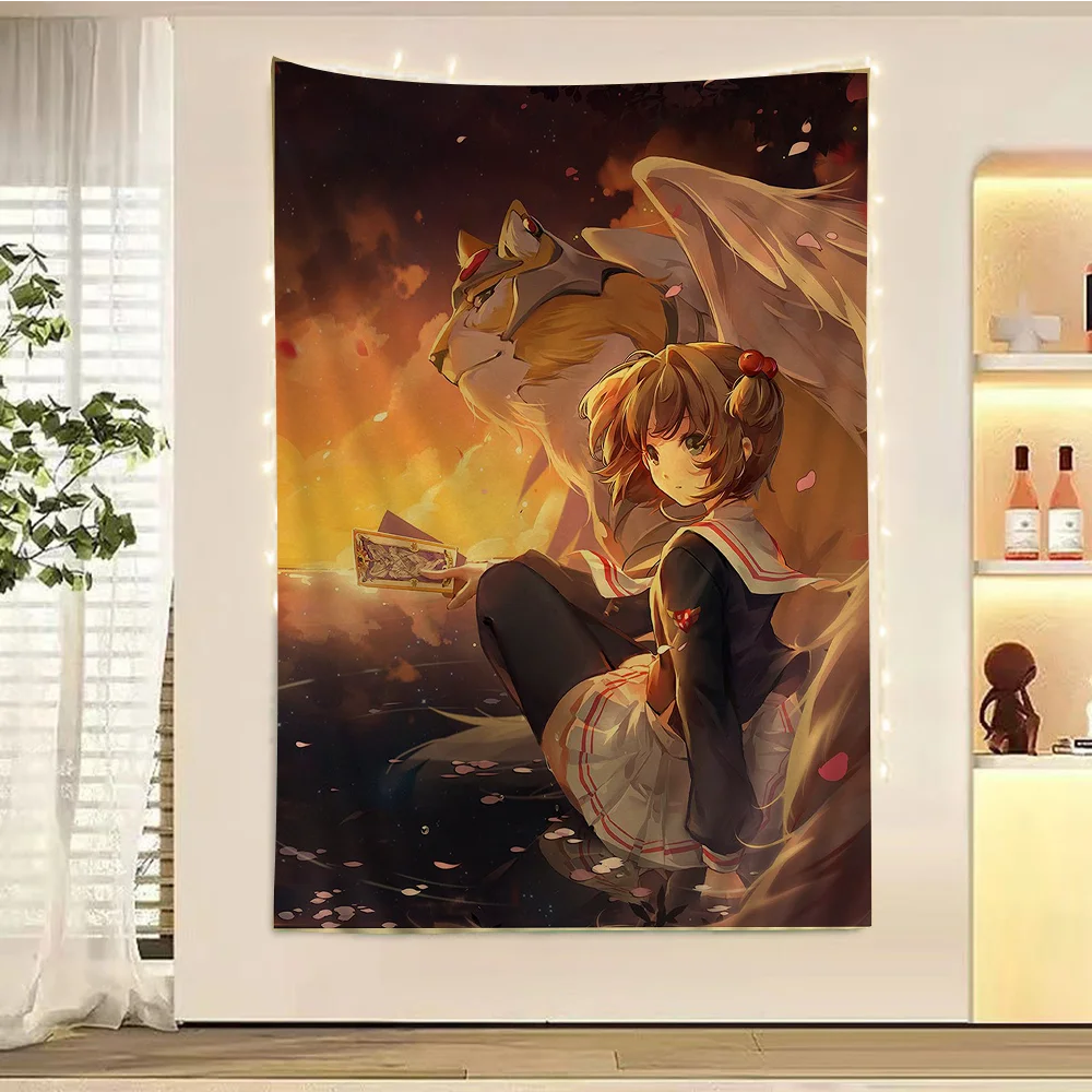 Card Captor Sakura Cartoon Tapestry Art Science Fiction Room Home Decor Wall Hanging Home Decor