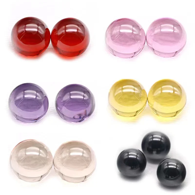 

3~10mm Cubic Zirconia Stone Loose Round Ball 5A Black Yellow Voilet Black Pink Garnte Orange Color CZ Heat Resistance 600°C/1112