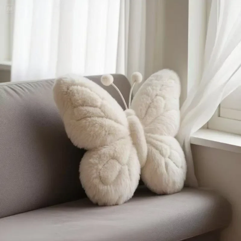 Butterfly Plush Pillow Soft Stuffed Cushion Cute Sofa Backrest Bed Headboard Window Decorative Pillow Bedroom Gift for Girls