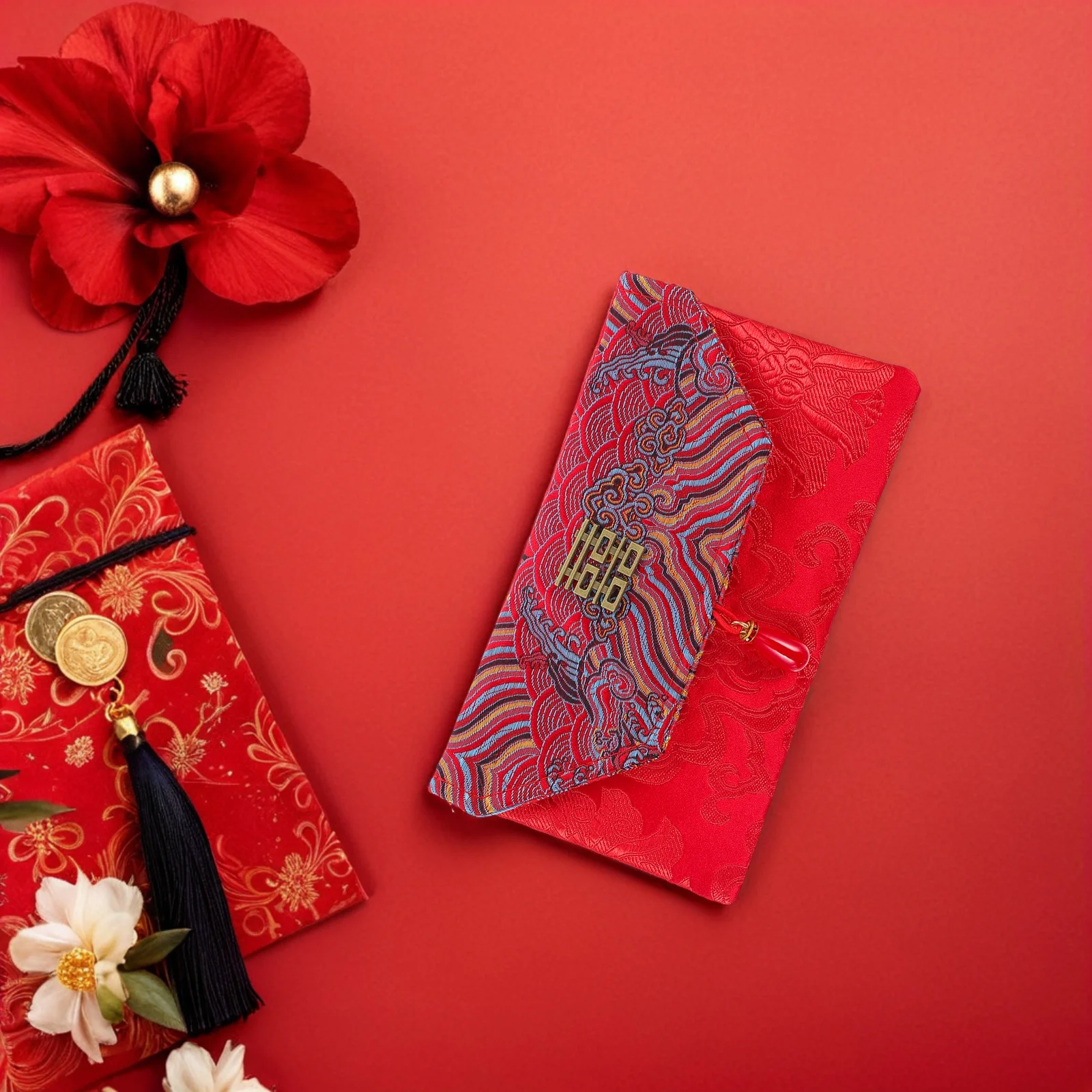 

Wedding Red Envelope Chinese New Year Pockets Packet Brocade Envelopes Bag Hong Bao Cash Holders