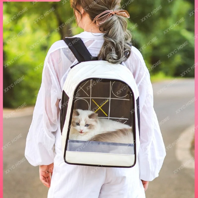 Cat Bag Summer Pet Outing Carry Bag Summer See through Breathable Shoulder Dog Bag Cat