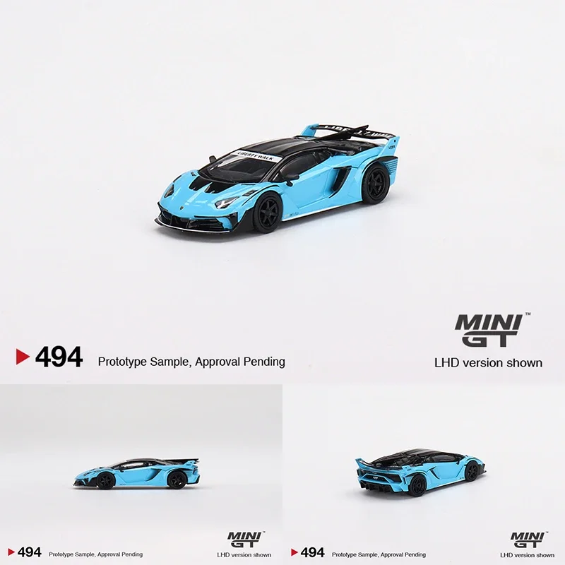 

MINIGT 1:64 LBWK Aventador GT EVO Baby Blue Diecast Diorama Car Model Toys 494 In Stock