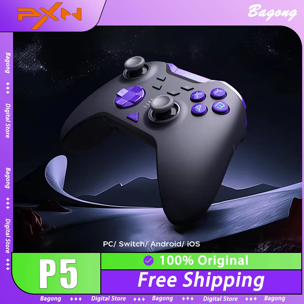 PXN P5 Gamepad 8K Three Mode Wireless Game Controller Custom 8000Hz Polling Rate Hall Trigger Gamepads For PC NS Smartphone