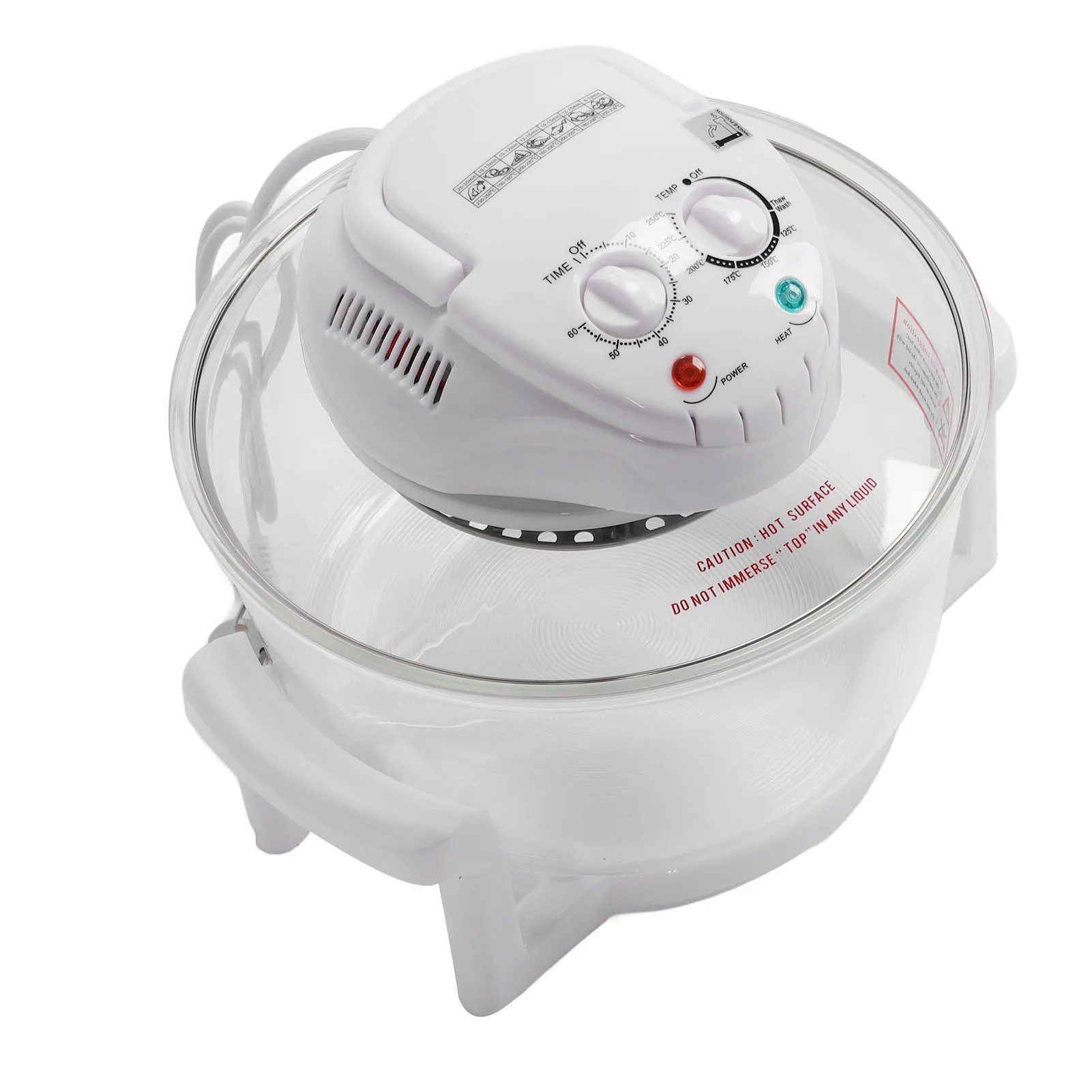 Freidora eléctrica Digital para alimentos, freidora eficiente sin aceite, vidrio multifuncional, Visible de 360 grados, saludable para carne para freír