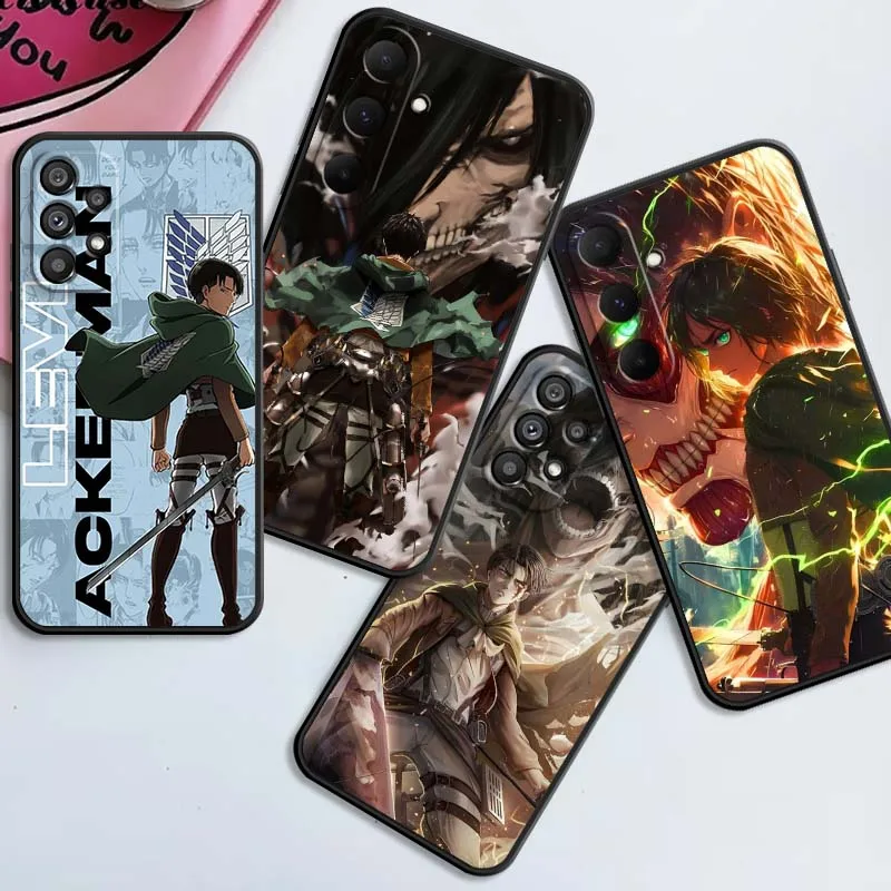 

New Attack on Titan Creative Phone Case For Samsung A42 A41 A35 A34 A33 A32 A25 A24 A23 A21s A04 A03 Note 20 Ultra 5G Black