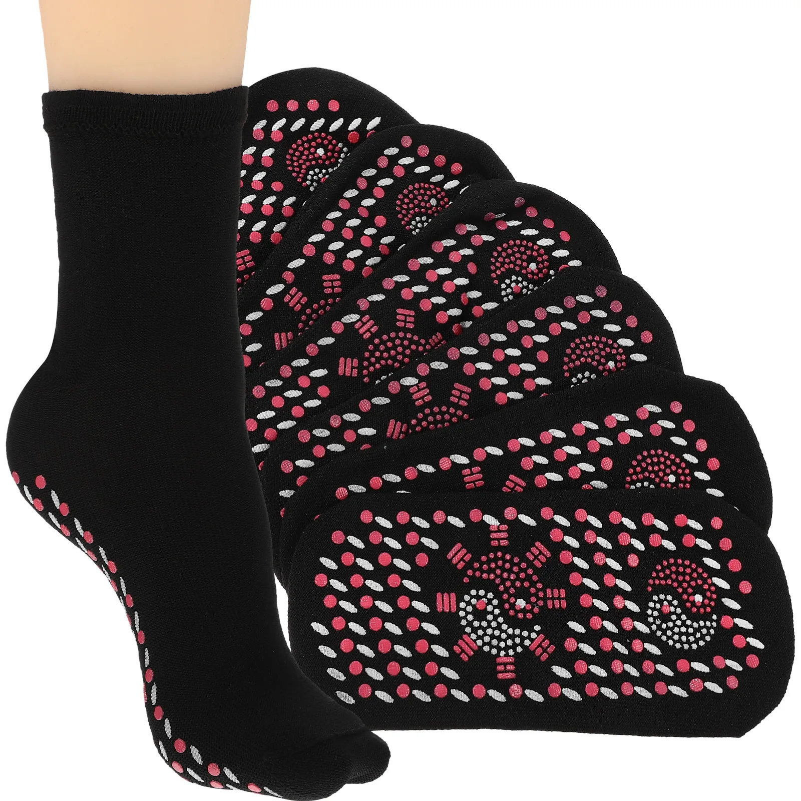 

4 Pairs Thermal Mid-calf Socks Foot Warmers Self Warming Heat Waterproof Men's Slippers for Women Feet