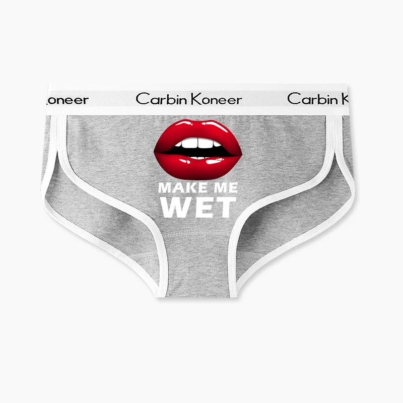 Sexy Red Lips Print Underwear New Fashion Women\'s Intimates Girl\'s Funny Panties for Women Cotton Sports Underpant Cute Briefs