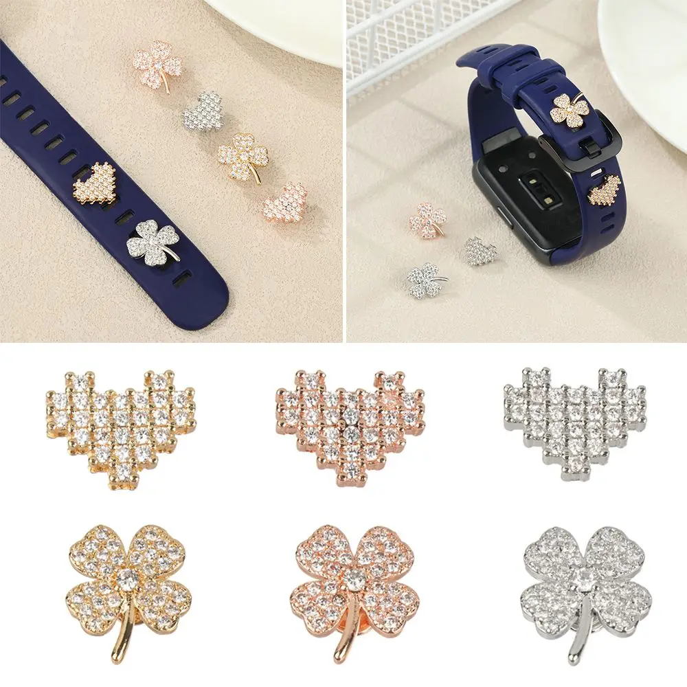 Wearable Devices DIY Pendant Silicone Strap Accessories For iwatch Bracelet Diamond Ornament Metal Charms Decorative