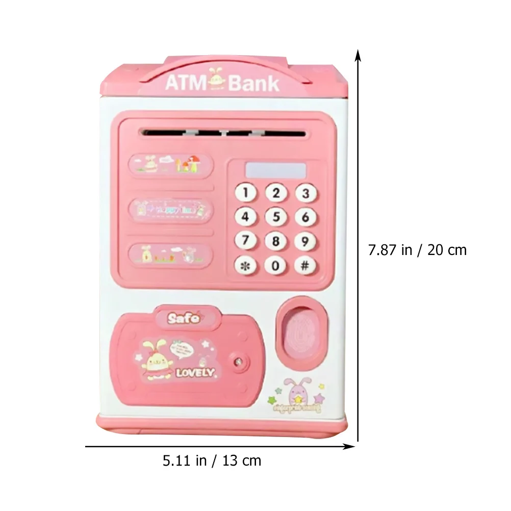 Cartoon Fingerprint Sensor Multifunction Piggy Bank Toy Kids Money Box Automatic Roll Cash Storage Pot Password Lock