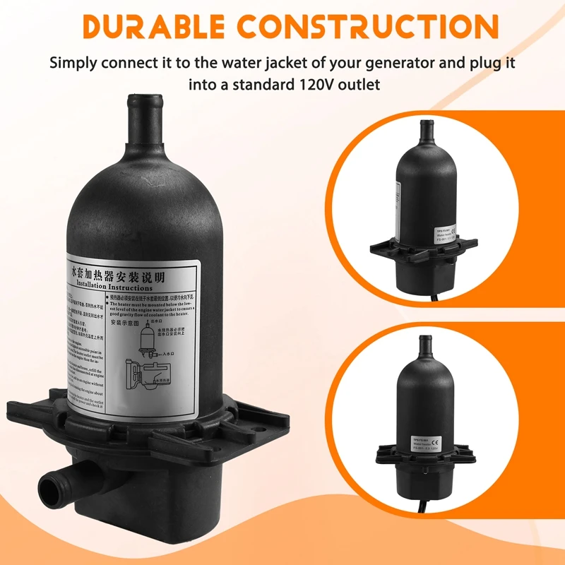 500W Podgrzewacz generatora diesla 120V Samoczynny podgrzewacz wstępny Termostat Podgrzewacz wody Części kurtki oleju napędowego