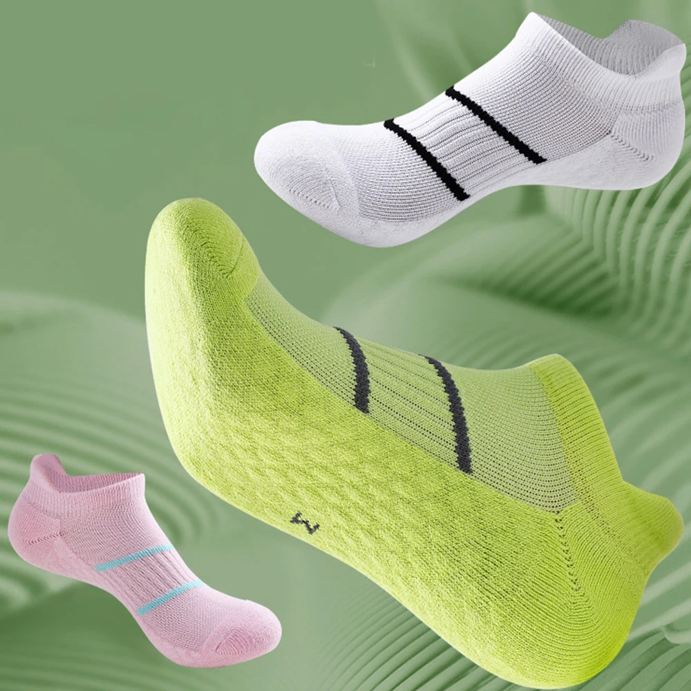 Men Sweat Absorbent Ankle Socks Breathable Fashion Running Socks Towel Bottom Soft Comfortable Sports Hosiery Solid Color