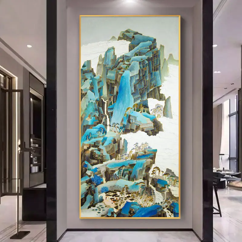 Entrance silk enamel colored sand painting high-end decorative painting large landscape painting