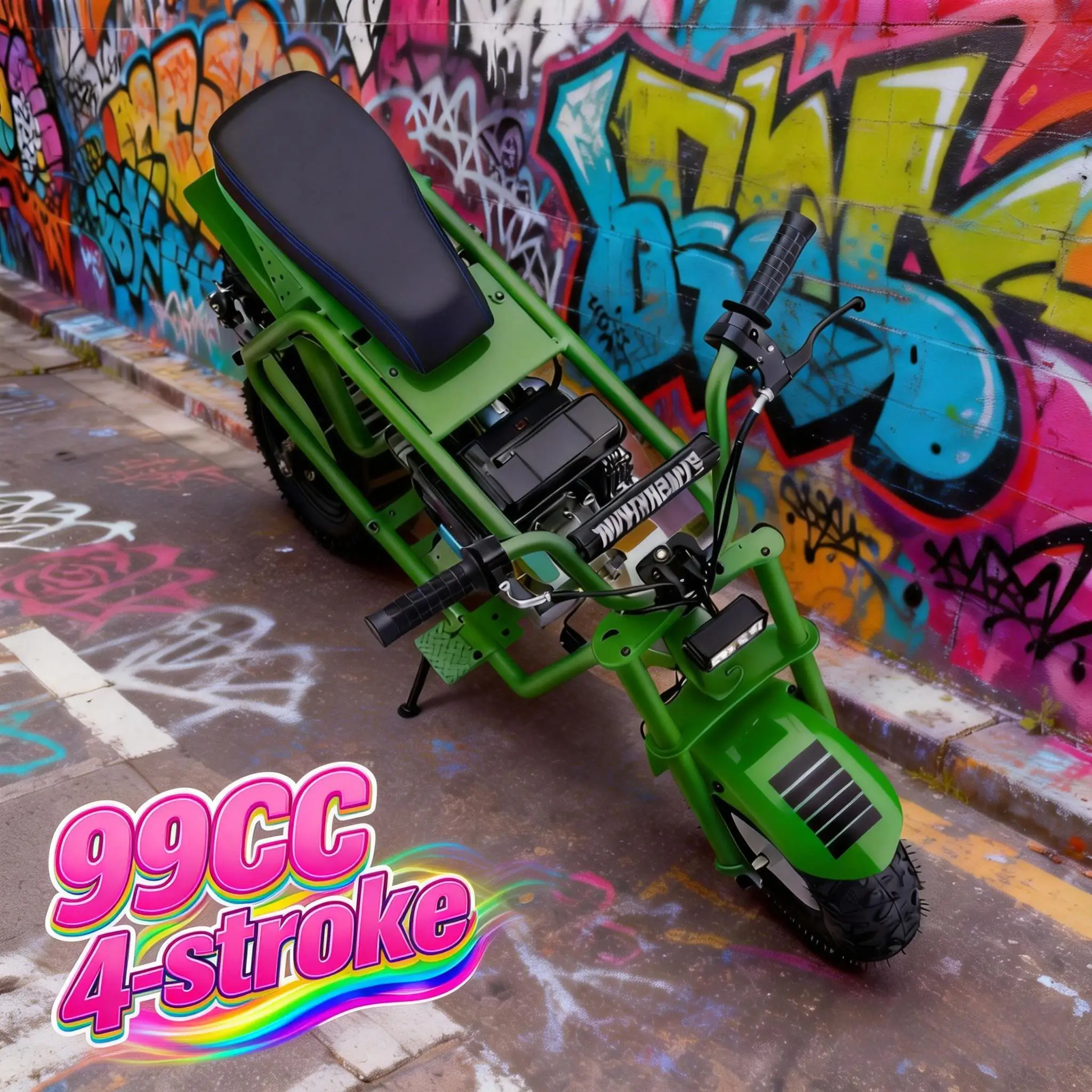 

99cc Gas Powered Mini Bike, 4 Stroke Off Road Mini Motorcycle with 25 MPH Top Speed, 200 Lbs Load Capacity, Durable Frame,