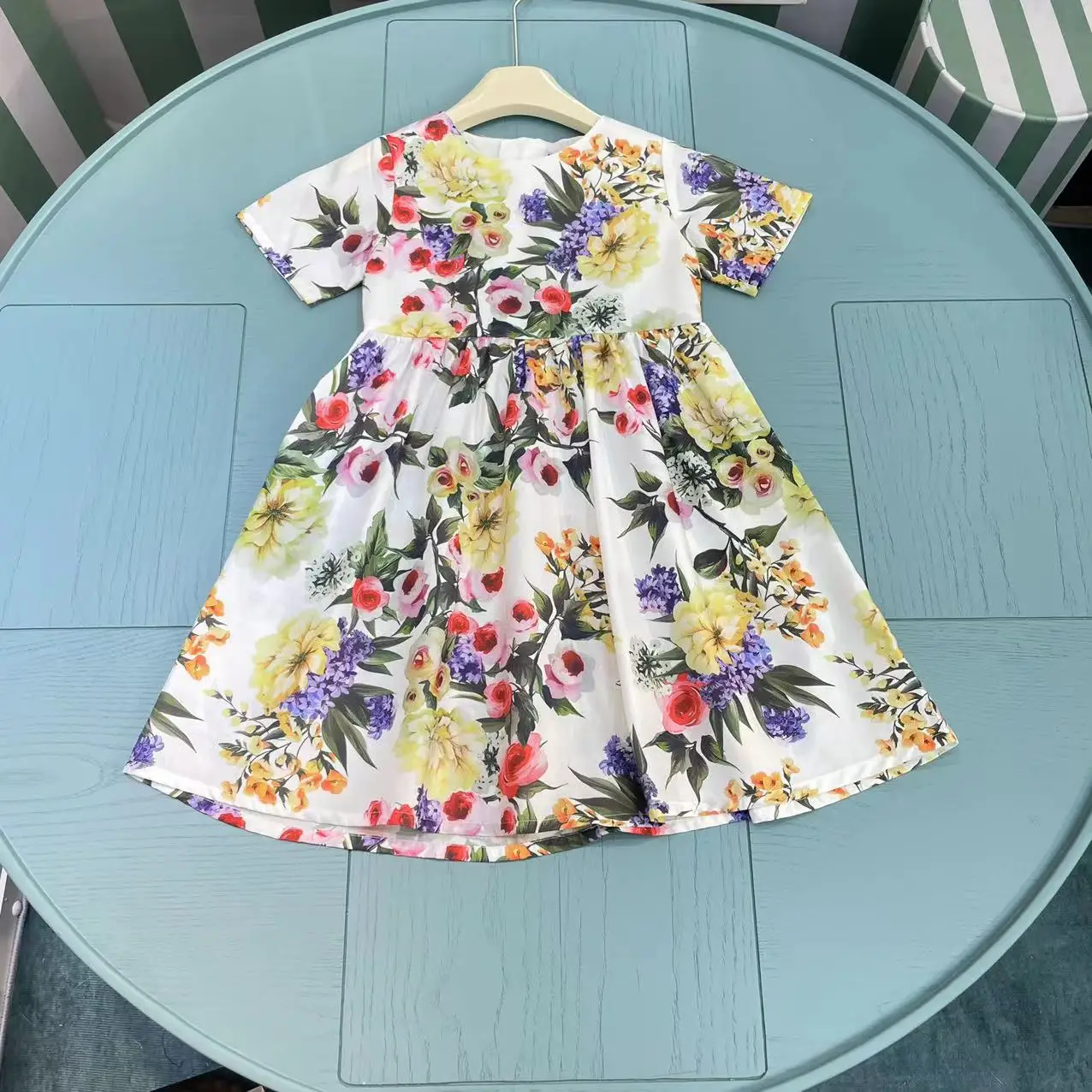 Girls Floral Dress Summer Short sleeved Kids Princess Dress Cute Pastoral style Casual Designer Dresses Children Festival Gifts