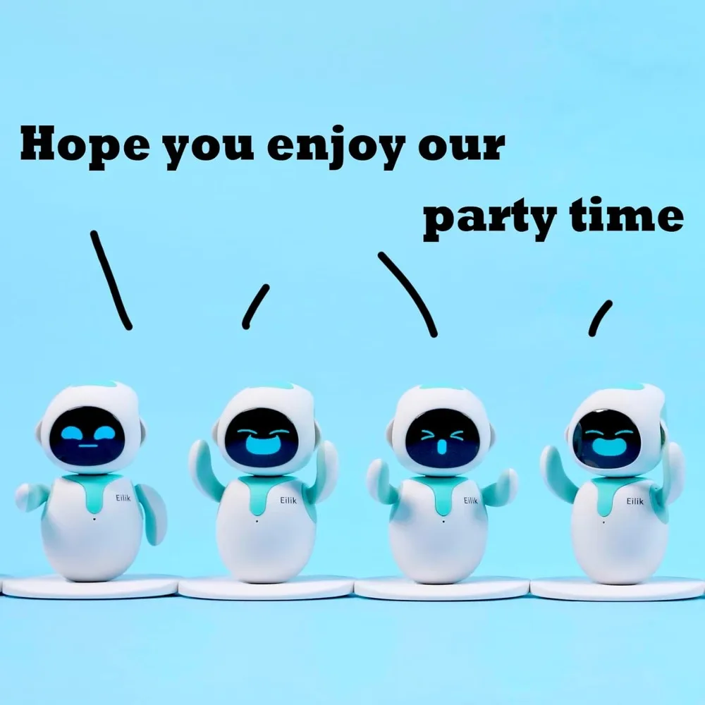 ENERGIZE LAB Eilik –Cute Robot Pets & Unique Gifts for Kids and Adults, Your Perfect Interactive Companion at Home or Workspace