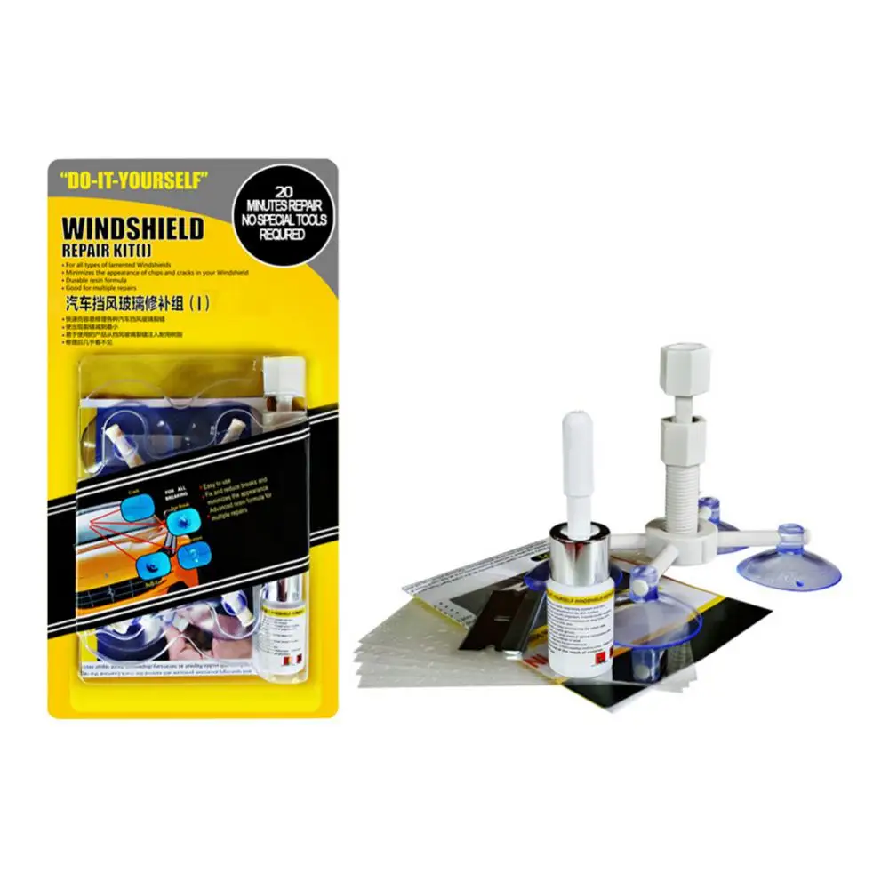 قسط سيارة الكراك الزجاج الأمامي طقم تصليح رقاقة الزجاج الأمامي مجموعة أدوات الراتنج السدادة السيارات نافذة الشاشة تلميع