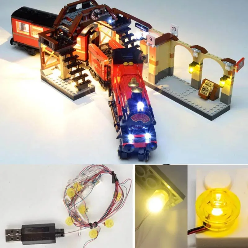 USB Light Kit For LEGO 75955 Hogwarts Express Train Building Set Brocks Bricks Toys