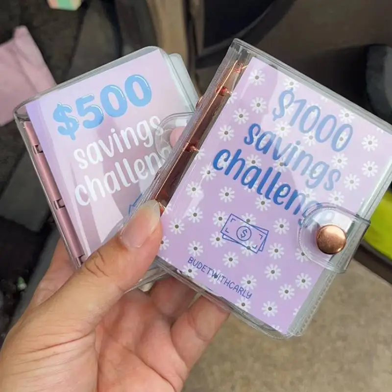 1 pc. money clip, creative mini ring-bound savings book, for personal savings