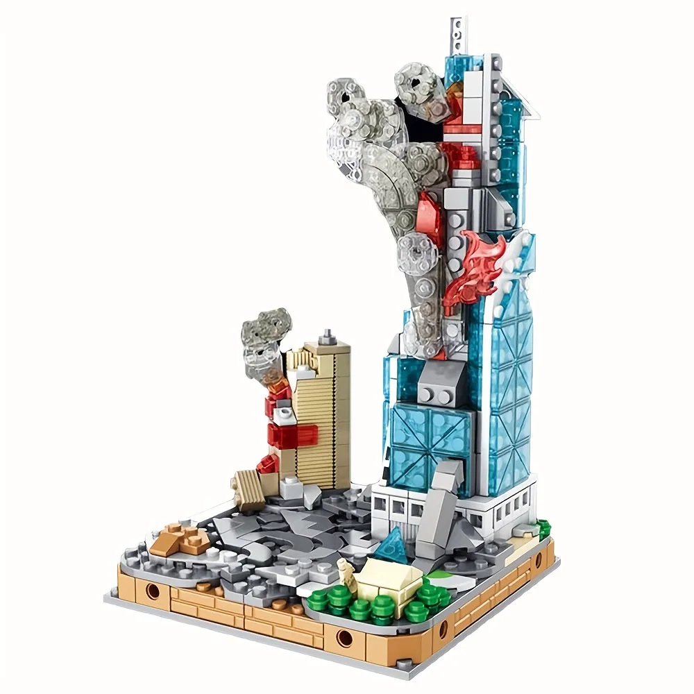 1284개 몬스터 모델 블록 세트 귀여운 고라 걸작 만들기 방 장식용 완벽한 생일 선물