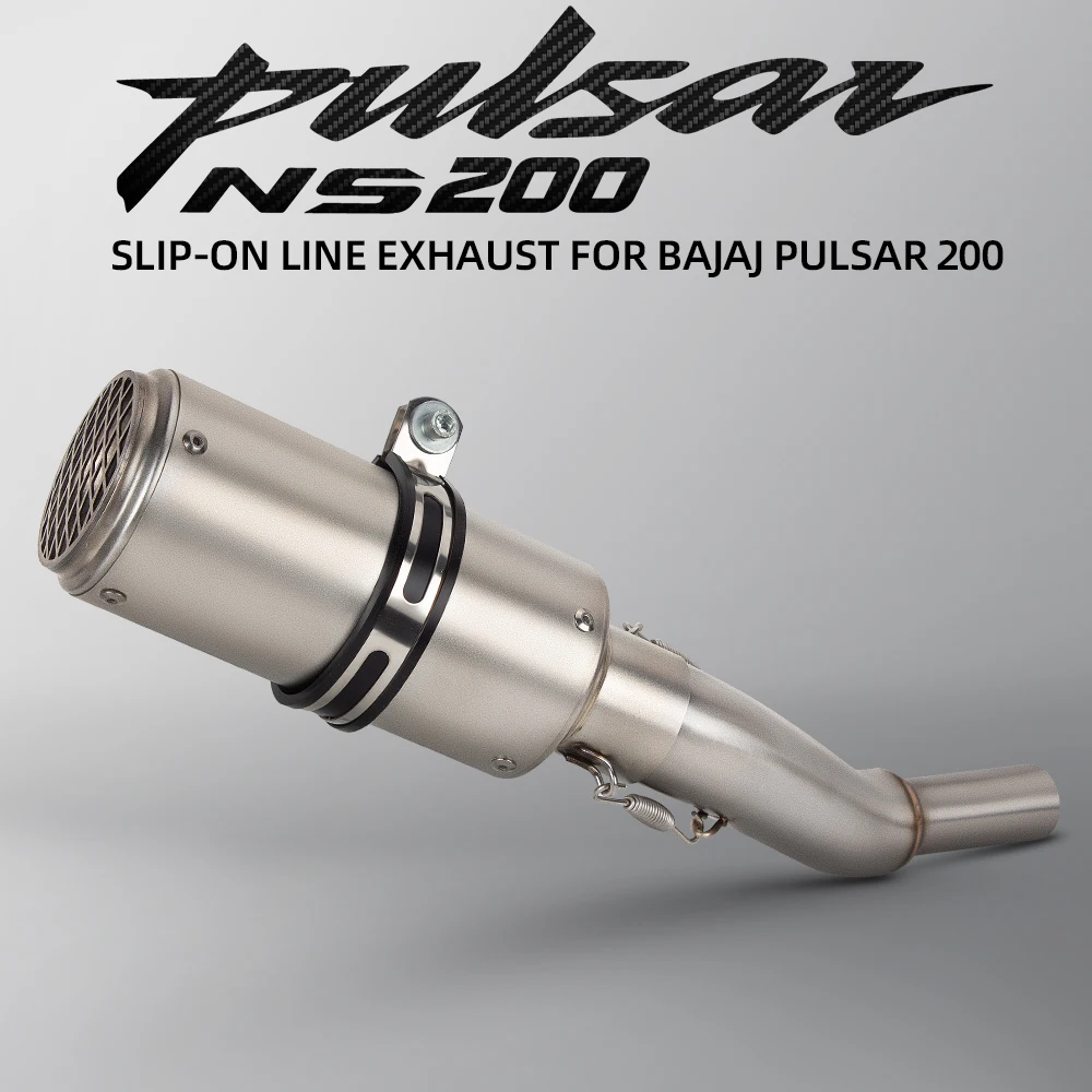 Slip on para NS200 NS 200 Bajaj Pulsar NS200 tubo de enlace medio de acero inoxidable de escape de motocicleta con silenciador de tubo trasero