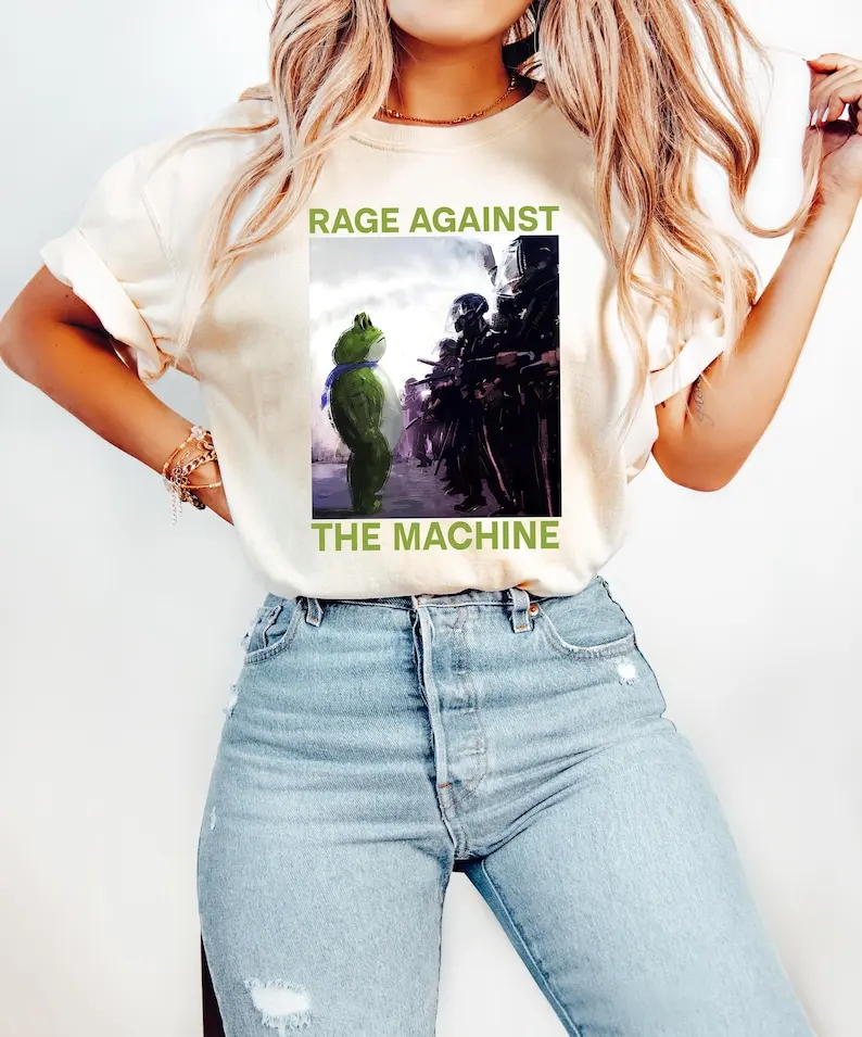 الغضب ضد الآلة التي شيرت بورتلاند الضفدع الاحتجاج مكافحة الاحتجاج ميمي النشاط البلوز رجالي الجرافيك بلايز الكبار