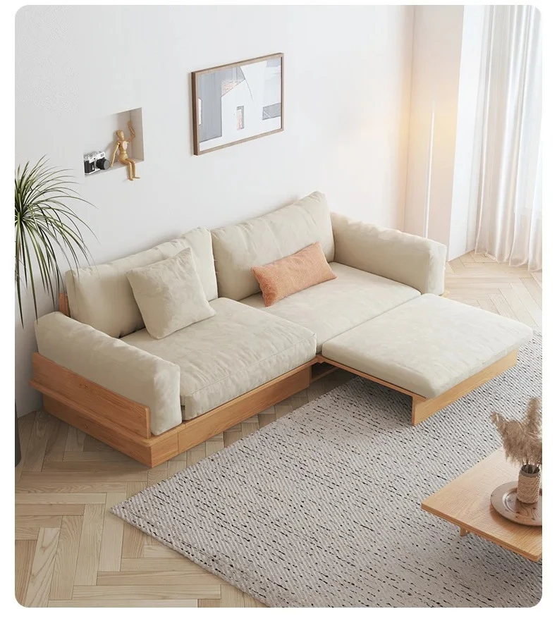 

Sofa bed folding dual-purpose Japanese-style retractable solid wood modern living room multi-functional floor sofa