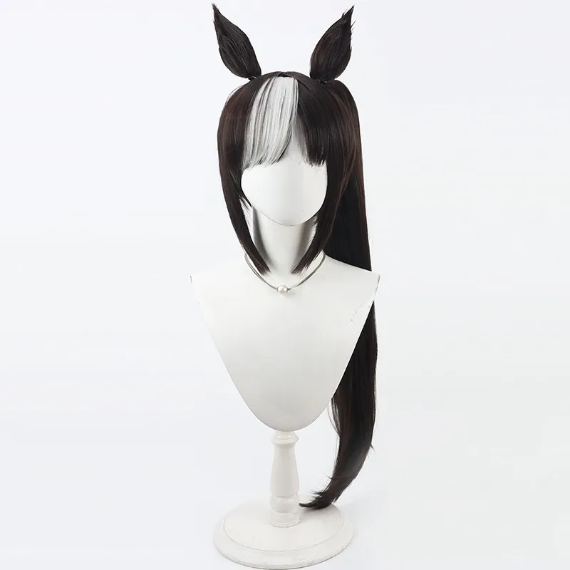 Juego Pretty Derby Hokko Tarumae Cosplay peluca oreja cola Umamusume Pastel marino Locodol pelo para fiesta de Halloween mujeres adultas