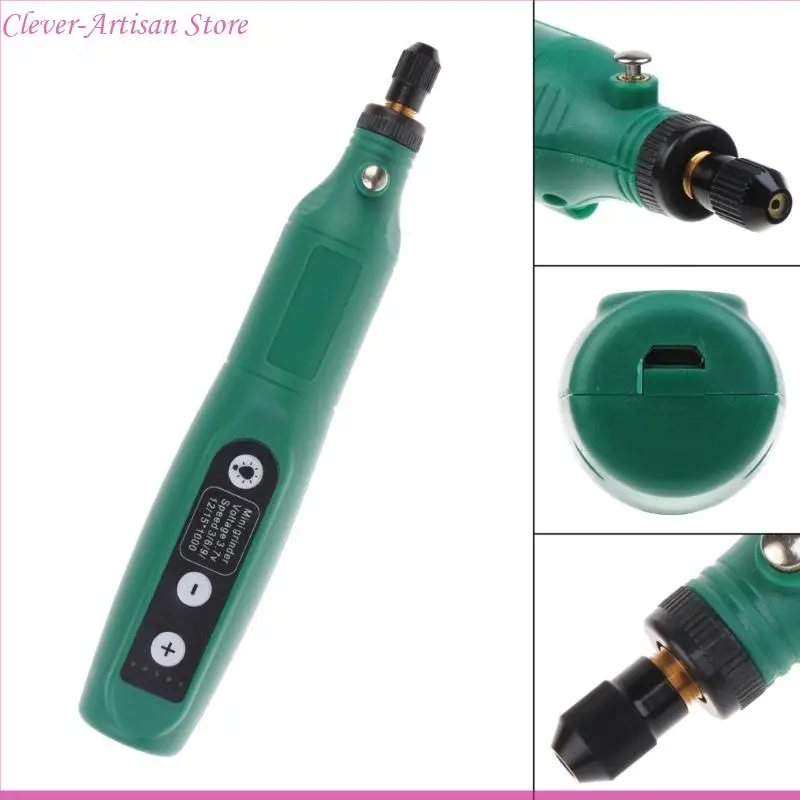 

E06B 60PCS Mini Drill Electric Drill Power Tools 3.7V Rechargeable Polish Remover Grinder 5-Speed Engraving Pen Set