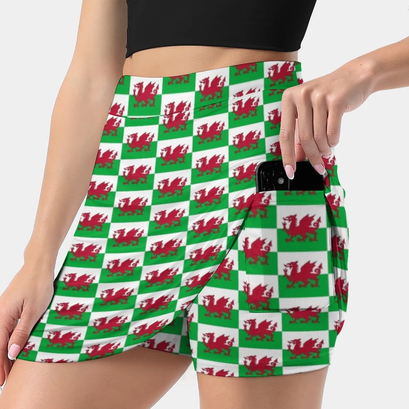 Wales Dragon Duvet Cover Bedspread Welsh Flag S-4Xl Tennis Skirts Golf Fitness Athletic Shorts Skirt With Phone Pocket Wales