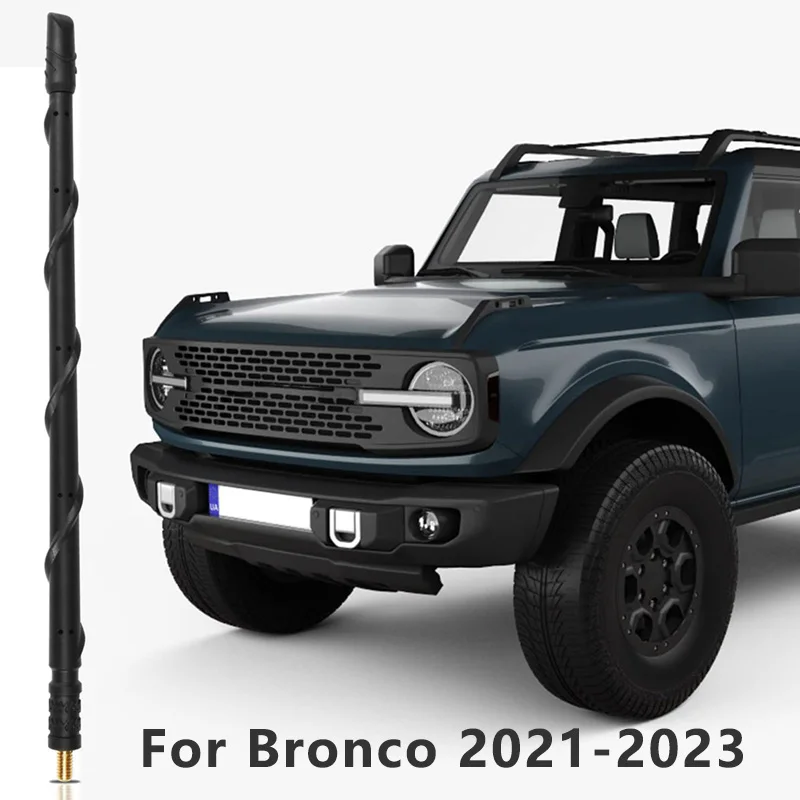 13 Inch Antenna For Ford Bronco 2021+  Multi-model Universal AM FM Radio Antenna 32CM Flexible Spiral Rubber Radio