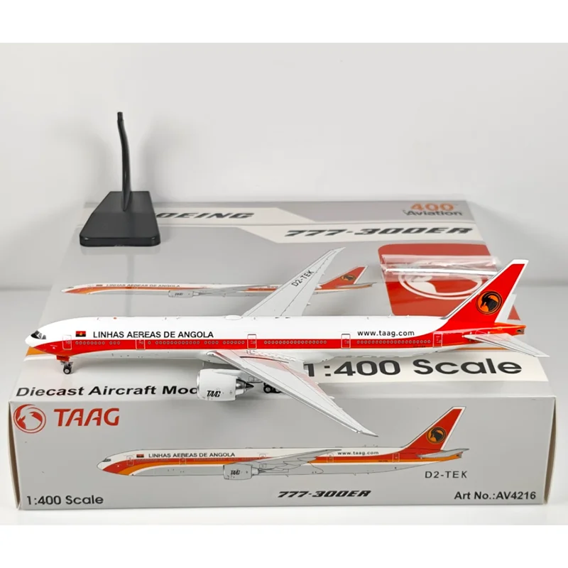 

Авиационная модель самолета из литого сплава Angola Airlines B777-300ER D2-TEK в масштабе 1/400, Коллекционный декоративный предмет