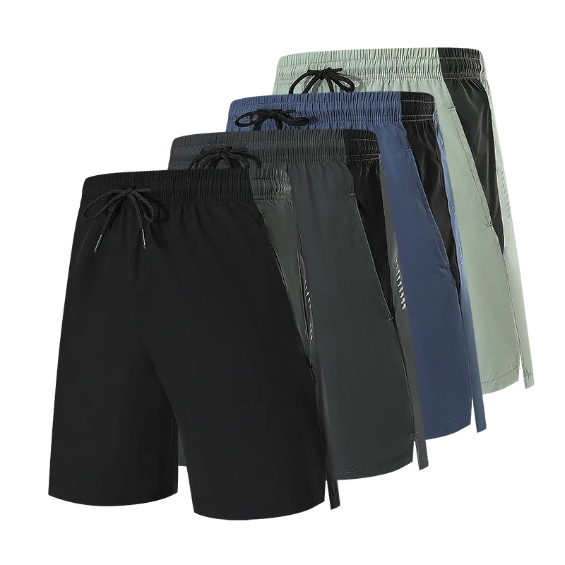 Mens Running Shorts with Zipper Pockets  Gym Fitness Workout Shorts Men Sport Short Tennis Basketball Soccer Training Shorts