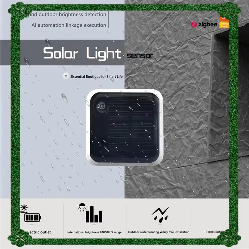 24-Hour Delivery IP65 Waterproof Solar Light Sensor Tuya Zigbee Outdoor Brightness Detector Real Time Luminance Monitoring