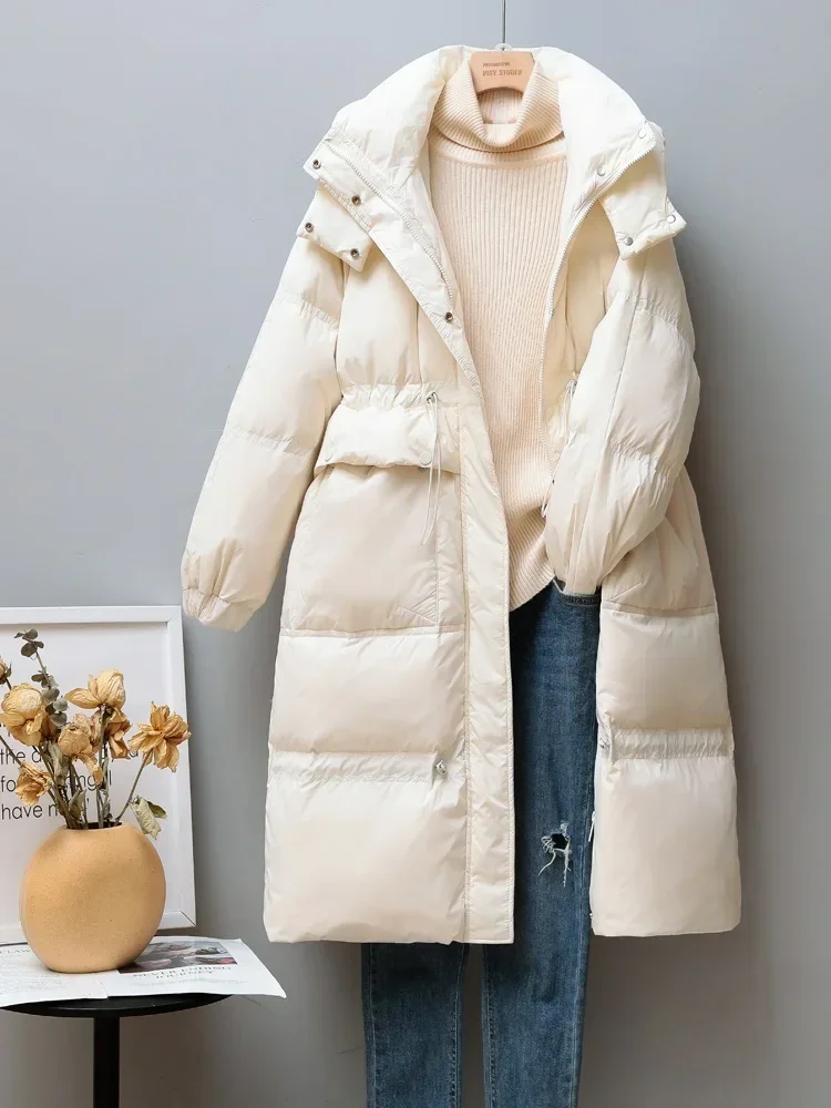 

2023 New Winter Down Cotton Coat Women's Casual Long Waist Zipper Warm Parka Women's Coat Winter Jacket for Women