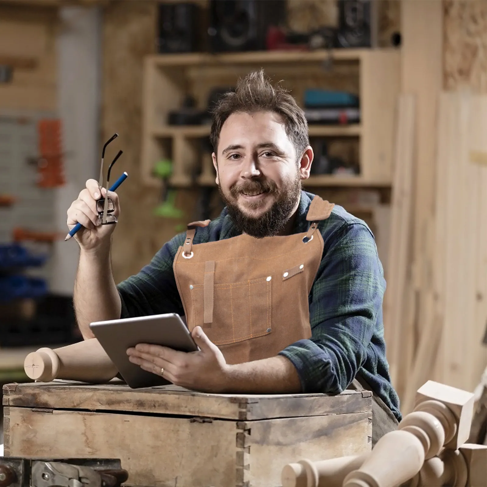 

Фартук-комбинезон с множеством карманов, 1 шт., без заусенцев, износостойкий, для виноделов, парикмахеров, садоводов, рукоделия, регулируемый