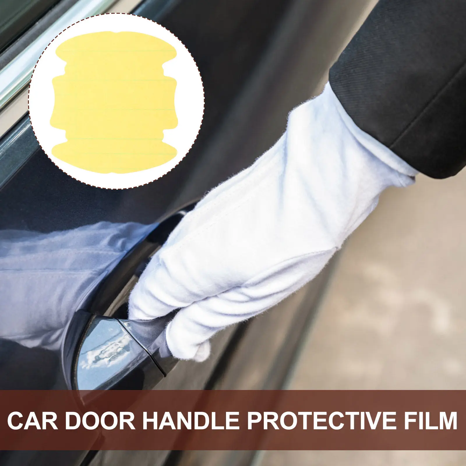 2Sets Car Door Handle Cover Transparent Vinyl Film Scratch Resistant Wear Resistant Auto Door Handles Protective Paint Film