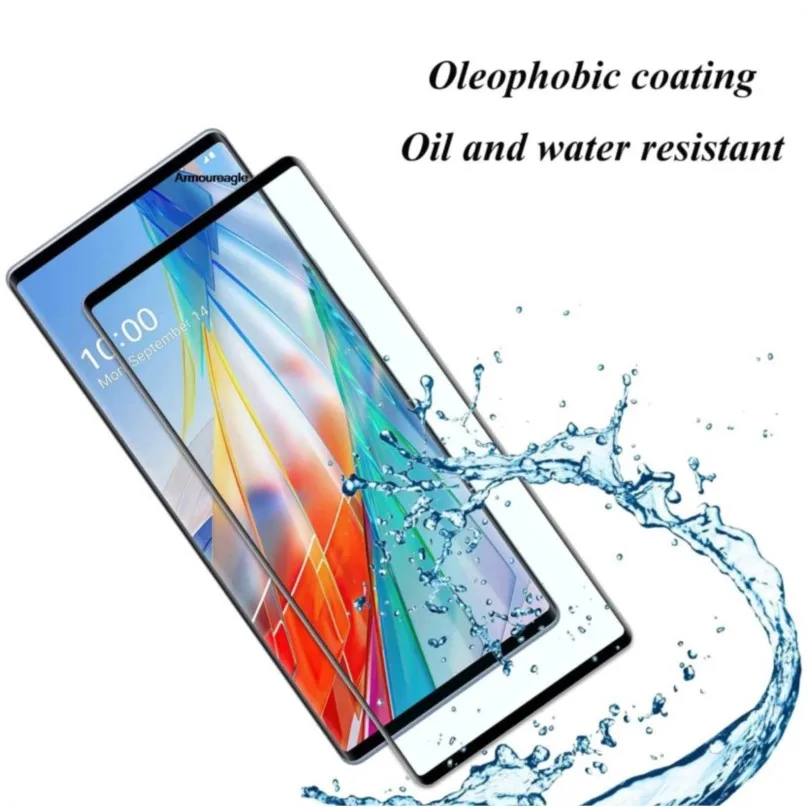 2/4 قطعة غطاء كامل منحني واقي من الزجاج المقسى لـ lg Wing 5g lg المخملية lg g9 lm-g900n 5g واقي للشاشة طبقة رقيقة واقية #4