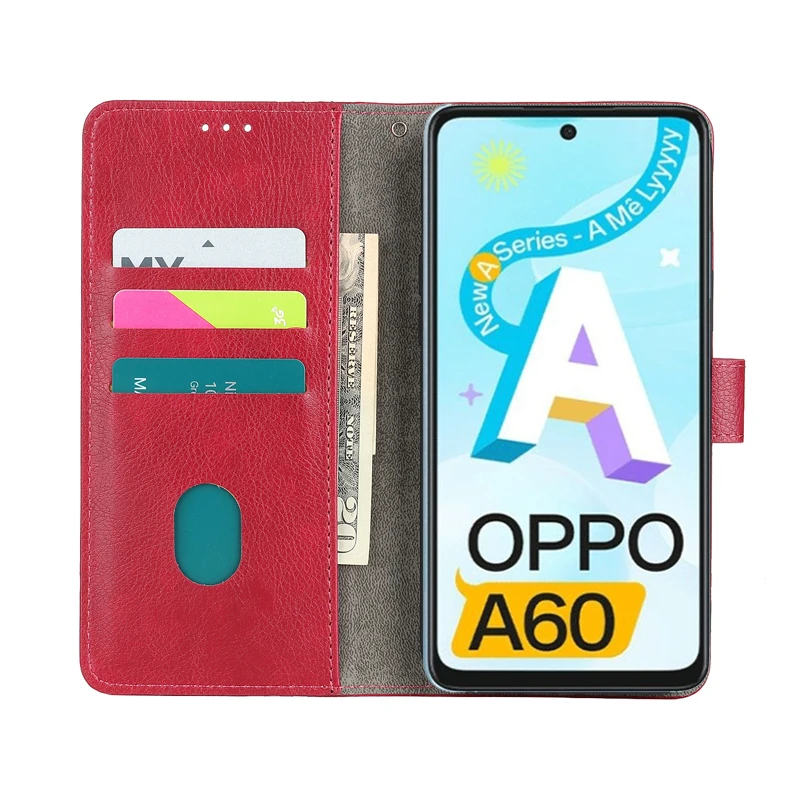 on чехол на OPPO A60 Case Leather Flip Capa Wallet Coque Phone Etui Cover For Capinha De Celular OPPO A60 A 60 2024 Mujer Hoesje