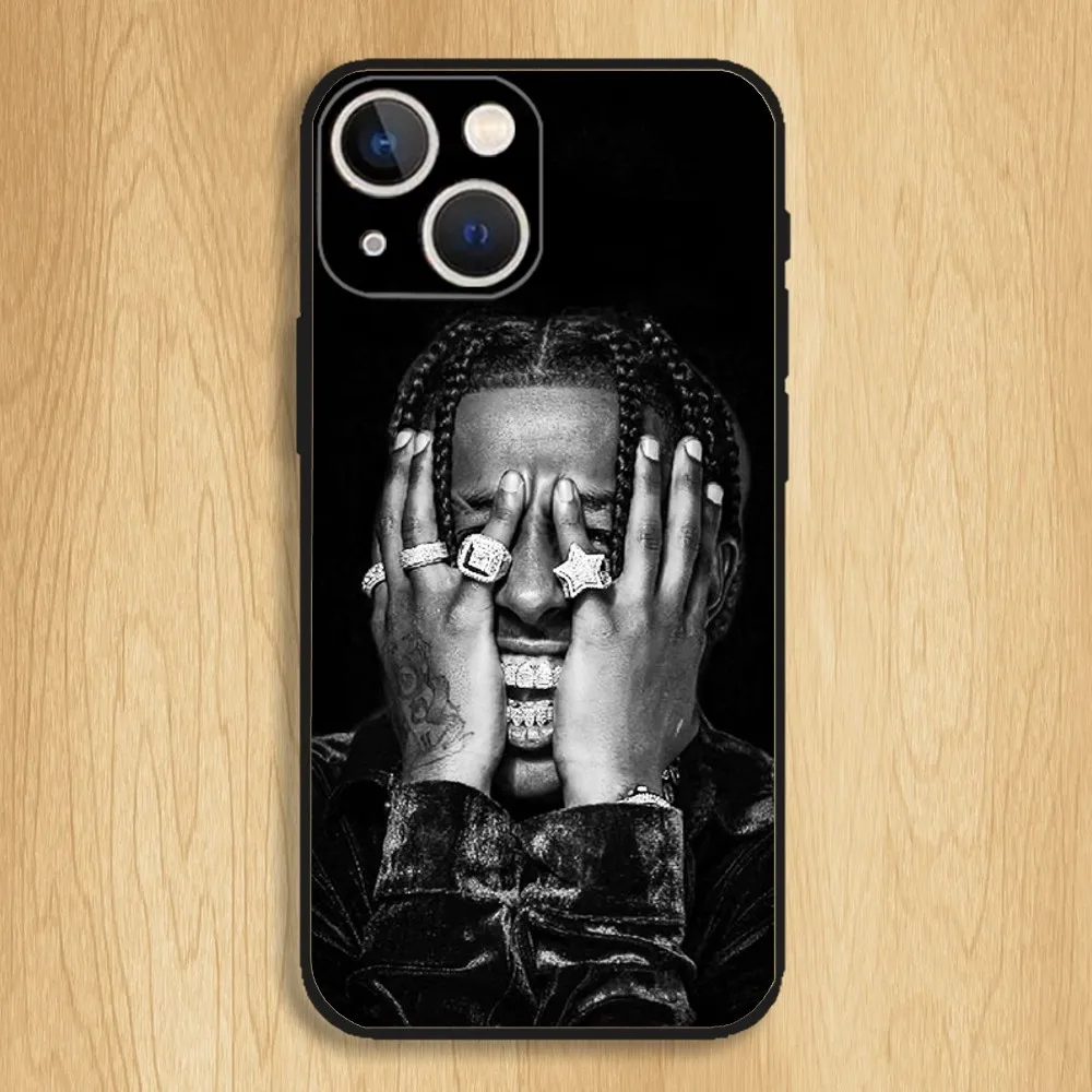 ASAP Rocky Rapper Phone Case For iPhone15,14,13,12,11,Pro,Max,Plus,Mini,X,XS,XR,8,7,6,S,Plus,SE Soft Black Case