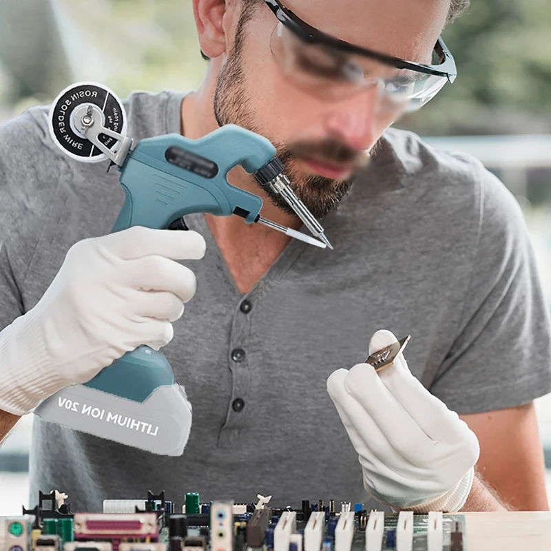 

Hand-Held Internal Heating Electric Soldering Iron Automatically Send Tin Gun Welding Repair Tool with Makita interface