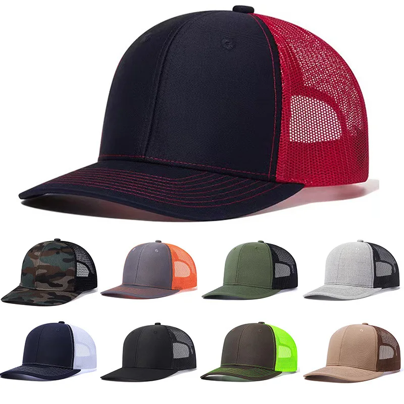 Hot Sale Unisex Solid Color Baseball Caps Slight Curved Brim Style Trucker Hat Men & Women Casual Outdoor Breathable Summer Cap